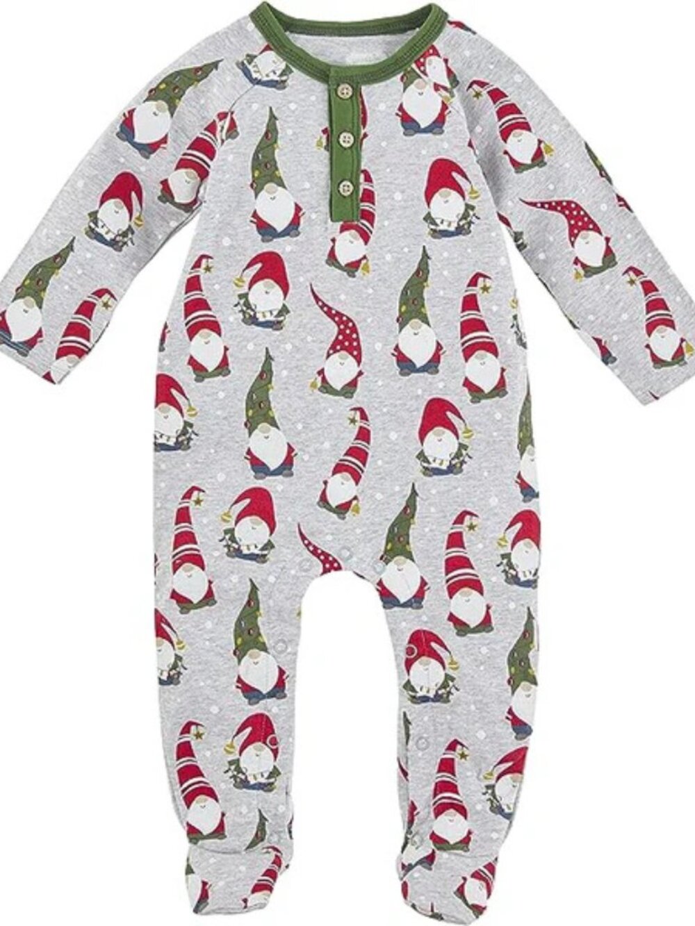 NWT Mud Pie Christmas Gnome Footed One-Piece Pajamas